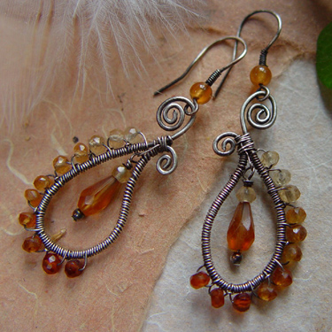 natural jewels hessonite earrings