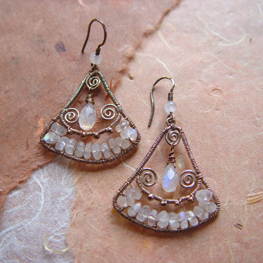 natural jewels moonstone earrings