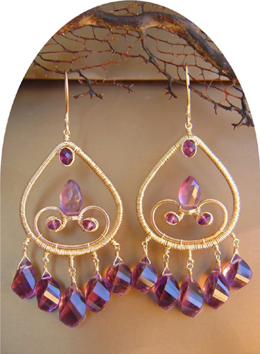 nina rossi amethyst earrings