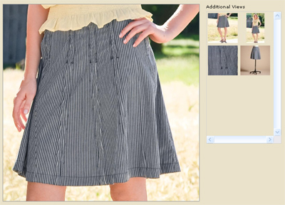 navy striped skirt