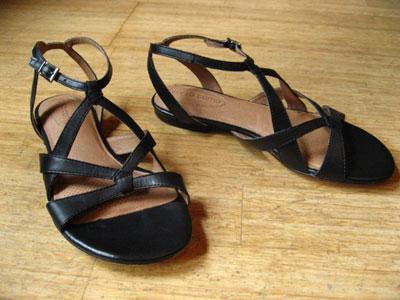 strappy black sandals
