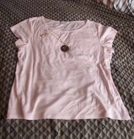 pink ballet neck tee shirt