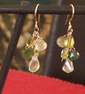 handmade green earrings